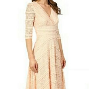 Sangria - Only worn once! pink lace midi dress